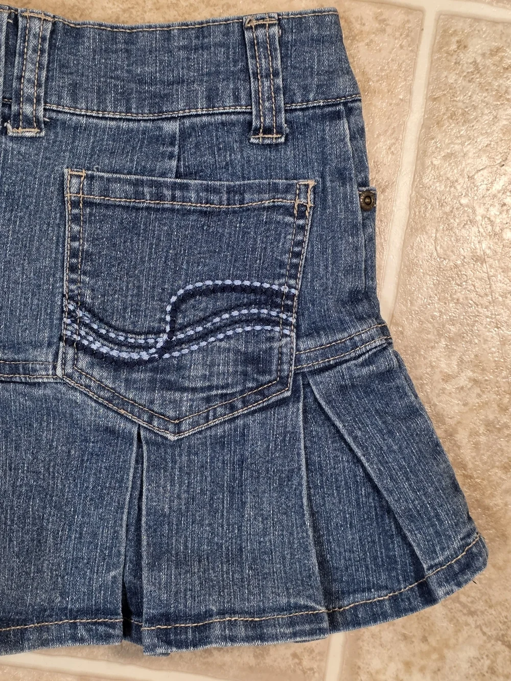 Y2K Arizona Denim Mini Skort Pleated Low Rise Size 7